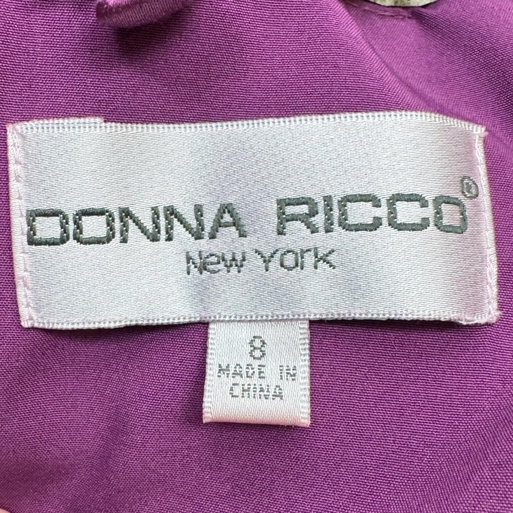 NWT Donna Ricco Purple Sheath Dress Cocktail Dress Square Neck Open Back Size 8 - Picture 8 of 11
